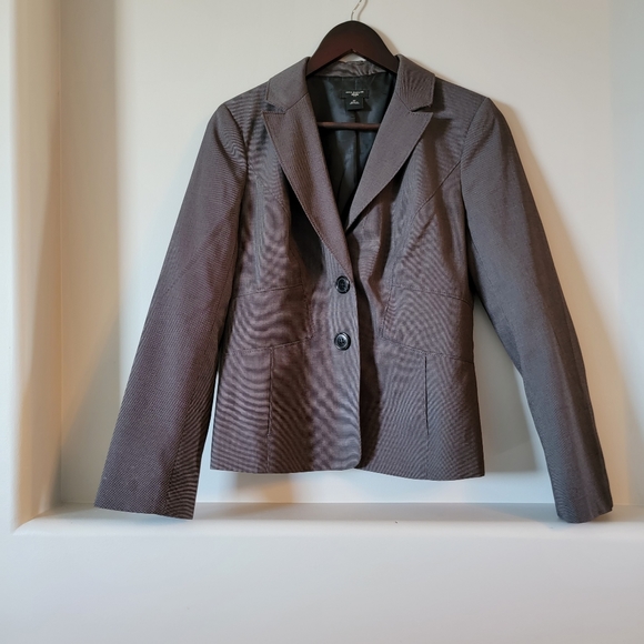 Ann Taylor fitted lined blazer. Fine brown pattern. 6P - Picture 1 of 5